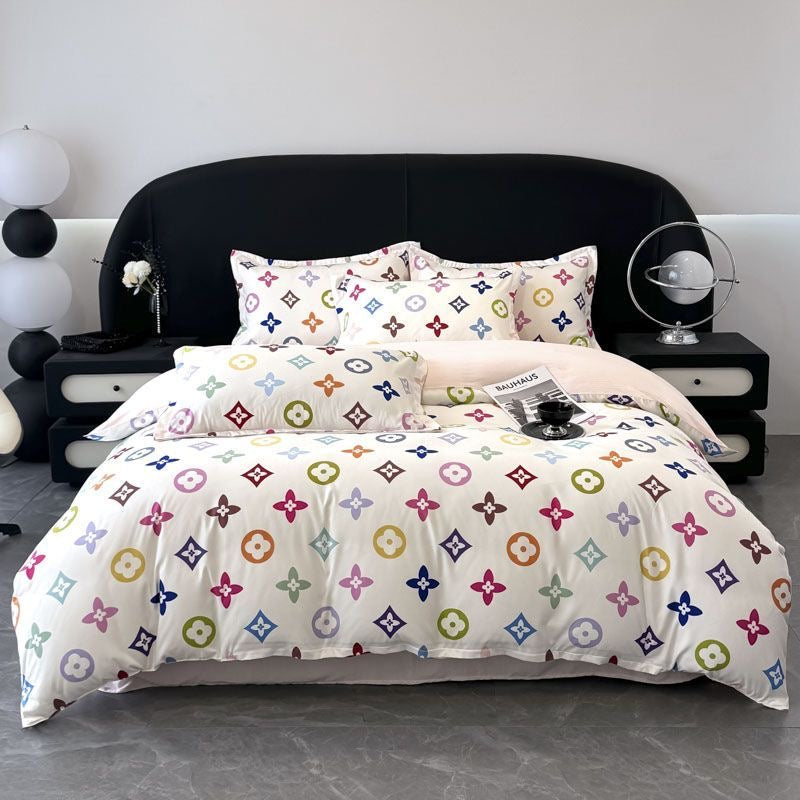 Colorful Fashion Soft Cotton Duvet Cover Bed Set
