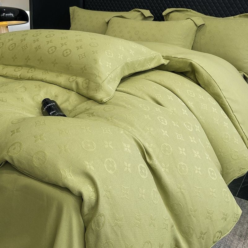 Luxury Fashion Jacquard Brushed Cotton Bedding Set