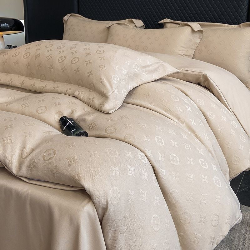 Luxury Fashion Jacquard Brushed Cotton Bedding Set