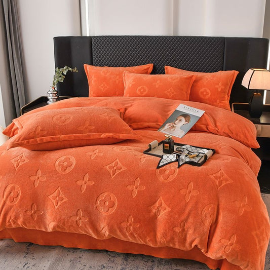 Luxury Fashion Ultra Soft Fleece Fluffy Plush Velvet Bedding Set