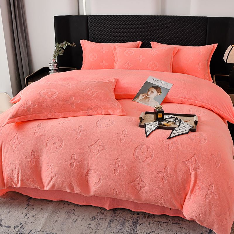 Luxury Fashion Ultra Soft Fleece Fluffy Plush Velvet Bedding Set