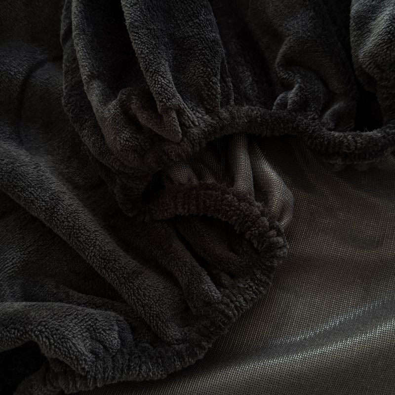 Luxury Fashion Fuzzy Fleece Velvet Fitted Bed Sheet Cover Set