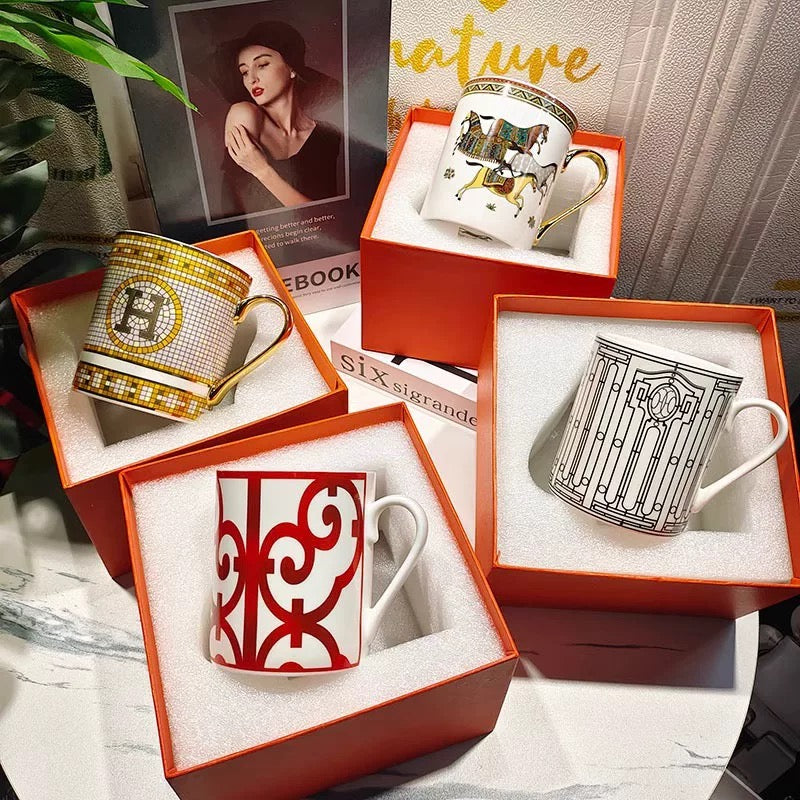 Luxury Fashion Premium Fine Porcelain with Elegant Gold-Plated Finish Coffee & Tea Mug