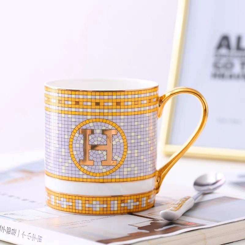 Luxury Fashion Premium Fine Porcelain with Elegant Gold-Plated Finish Coffee & Tea Mug