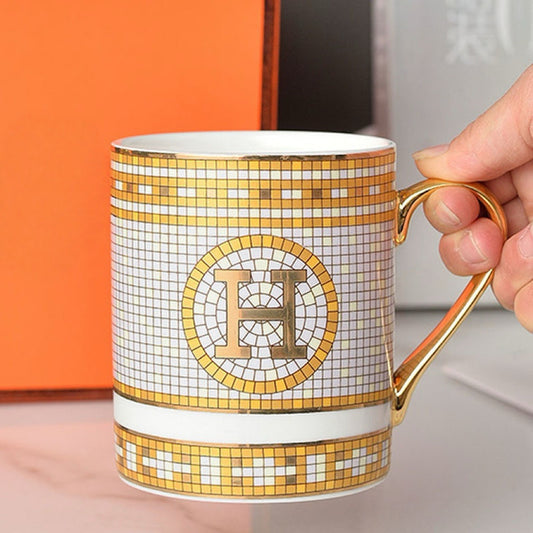 Luxury Fashion Premium Fine Porcelain with Elegant Gold-Plated Finish Coffee & Tea Mug