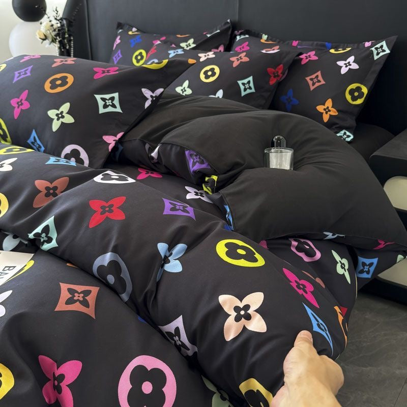 Colorful Fashion Soft Cotton Duvet Cover Bed Set