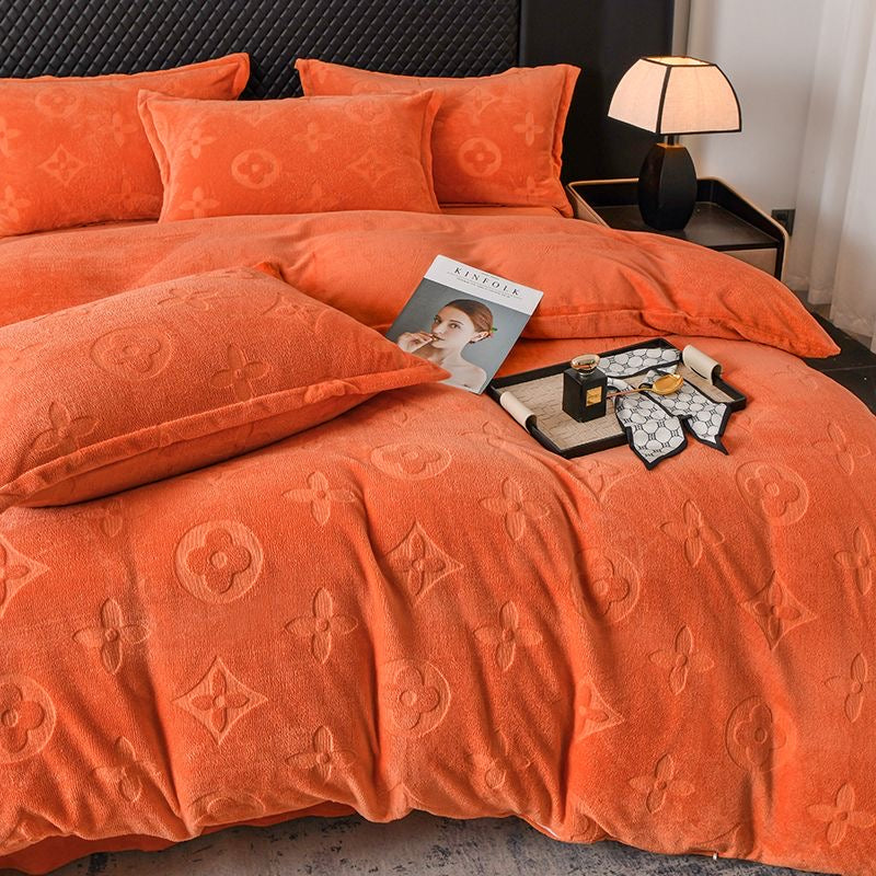 Luxury Fashion Ultra Soft Fleece Fluffy Plush Velvet Bedding Set