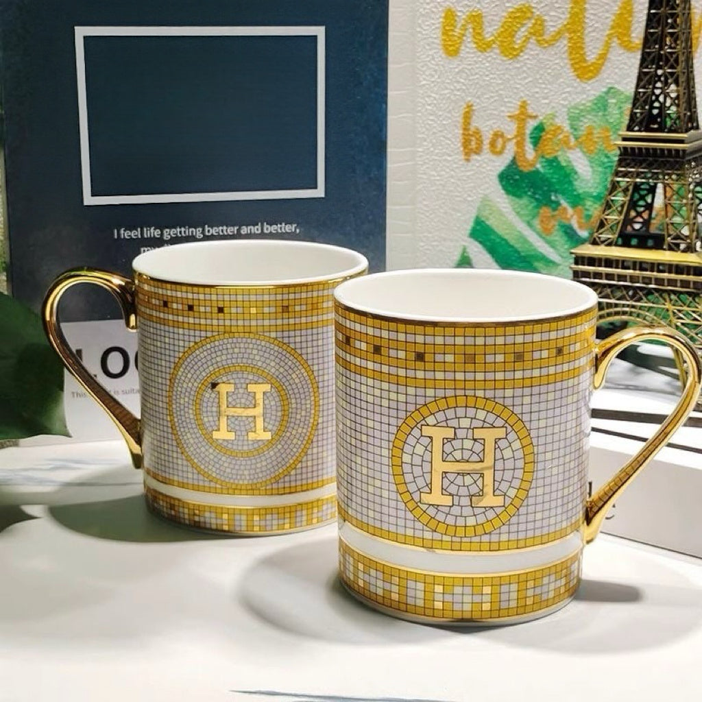 Luxury Fashion Premium Fine Porcelain with Elegant Gold-Plated Finish Coffee & Tea Mug
