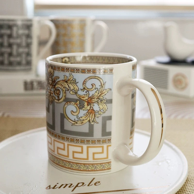 Luxury Fashion Premium Fine Porcelain with Elegant Gold-Plated Finish Coffee & Tea Mug